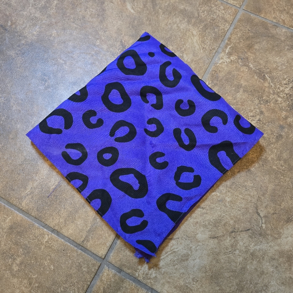 Purple Black Animal Printed Bandana